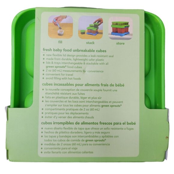 Lot of Green Sprouts Fresh Baby Food Unbreakable Cubes 4oz 2oz BPA BPS‎ Free New - Picture 3 of 7